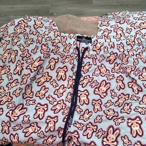 Psycho Bunny light blue bunny print Cotton Pajama Bottoms Size Large